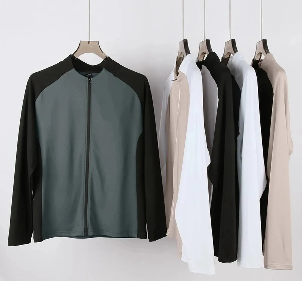 Raglan Sleeve Zip-Up Jacket [5 styles]