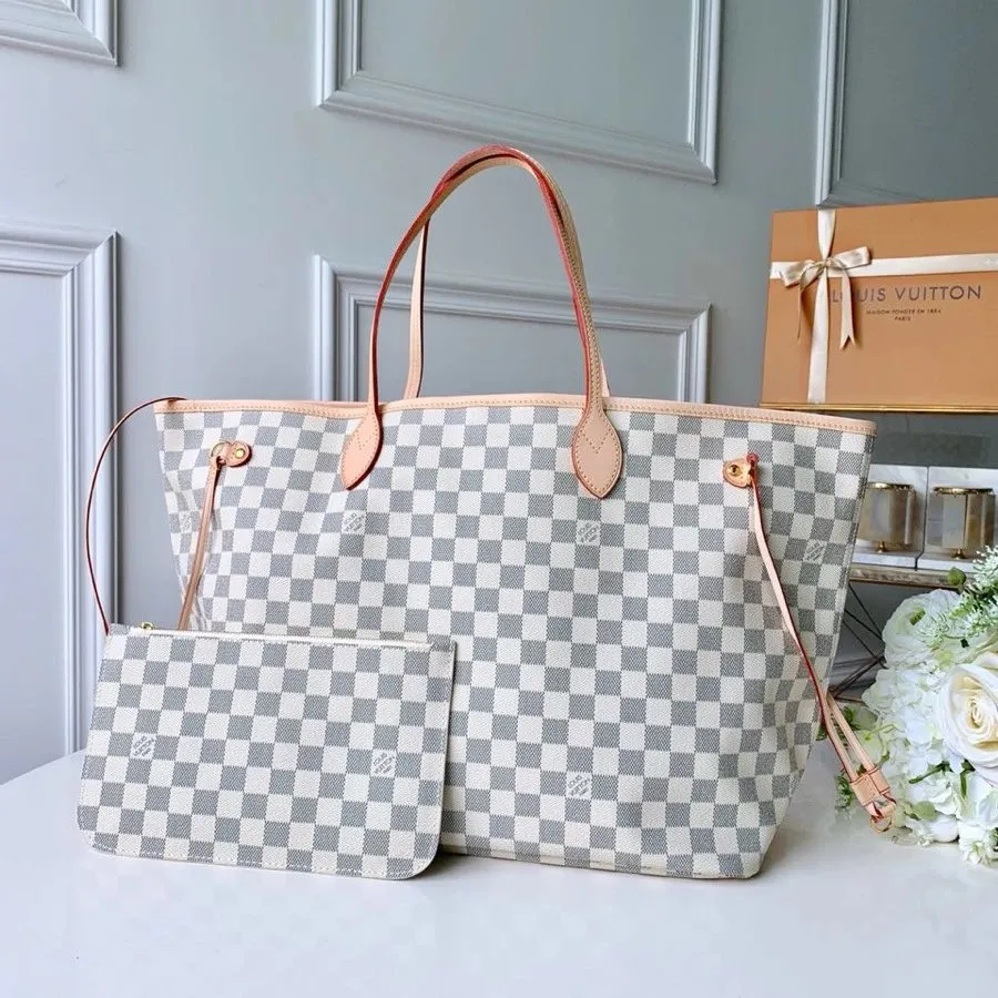 Louis Vuitton Neverfull Tote Bag with Pouch
