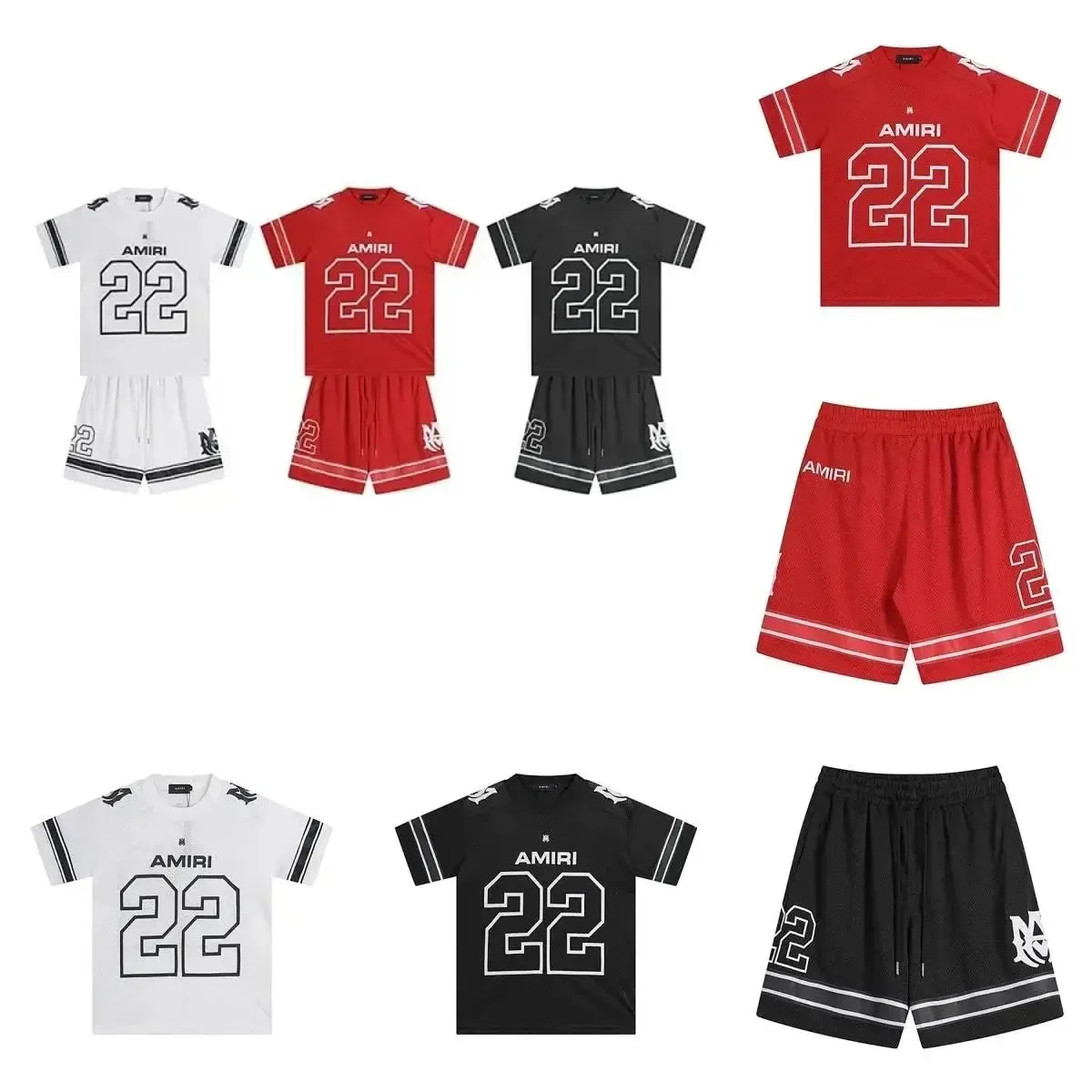 AMIRI 22 Jersey Set (T-Shirt + Shorts) [Multiple Colors]