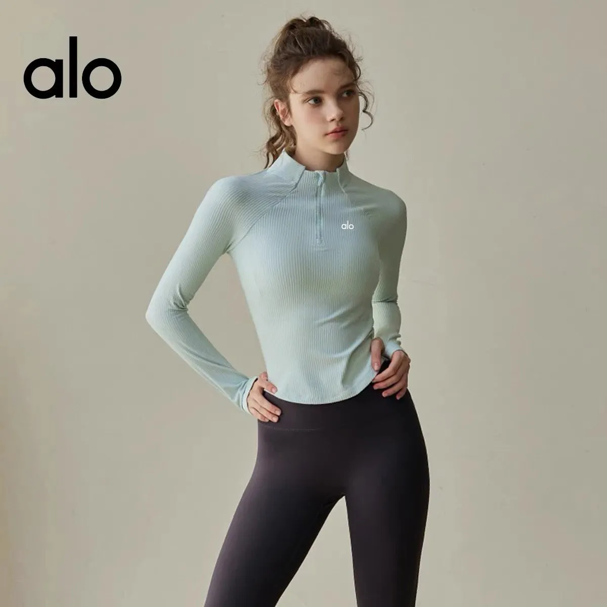Alo Ribbed Half-Zip Long Sleeve Top [6 styles]