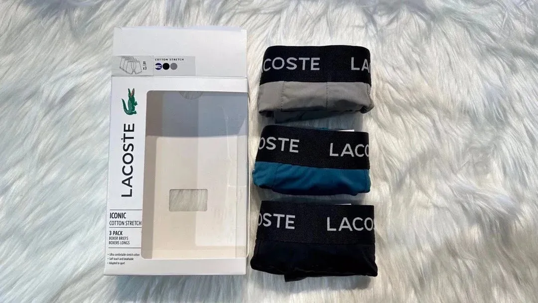 Lacoste Iconic Cotton Stretch Boxer Briefs 3 Pack