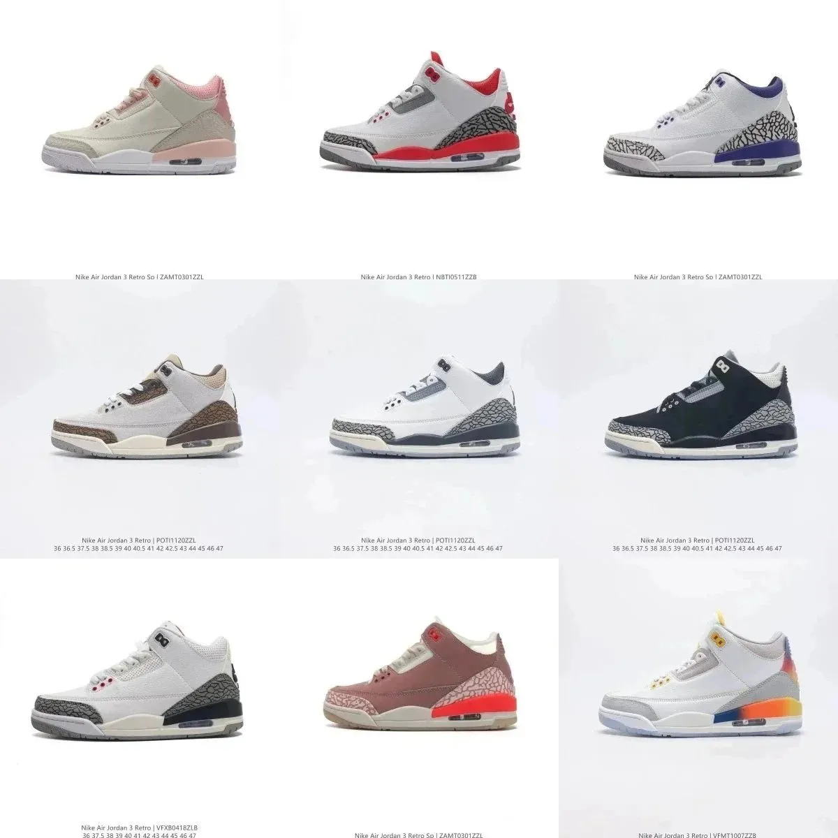 Nike Air Jordan 3 Retro Sneakers [25 styles]