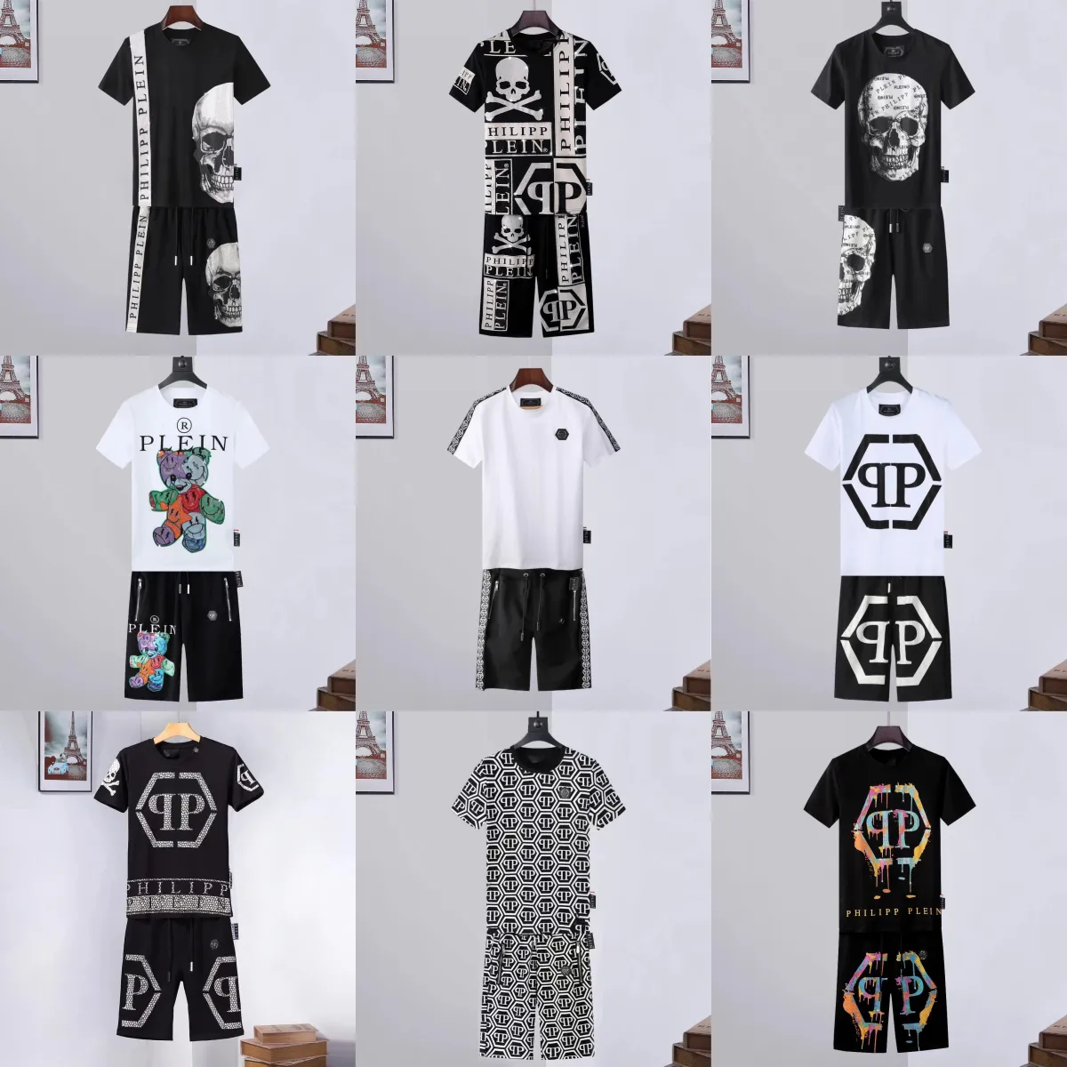 Philipp Plein Skull & Logo T-Shirt/Shorts Sets [25 styles]