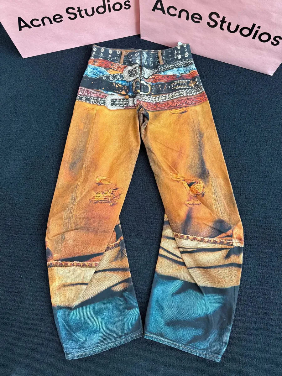 Acne Studios Printed Wide-Leg Jeans