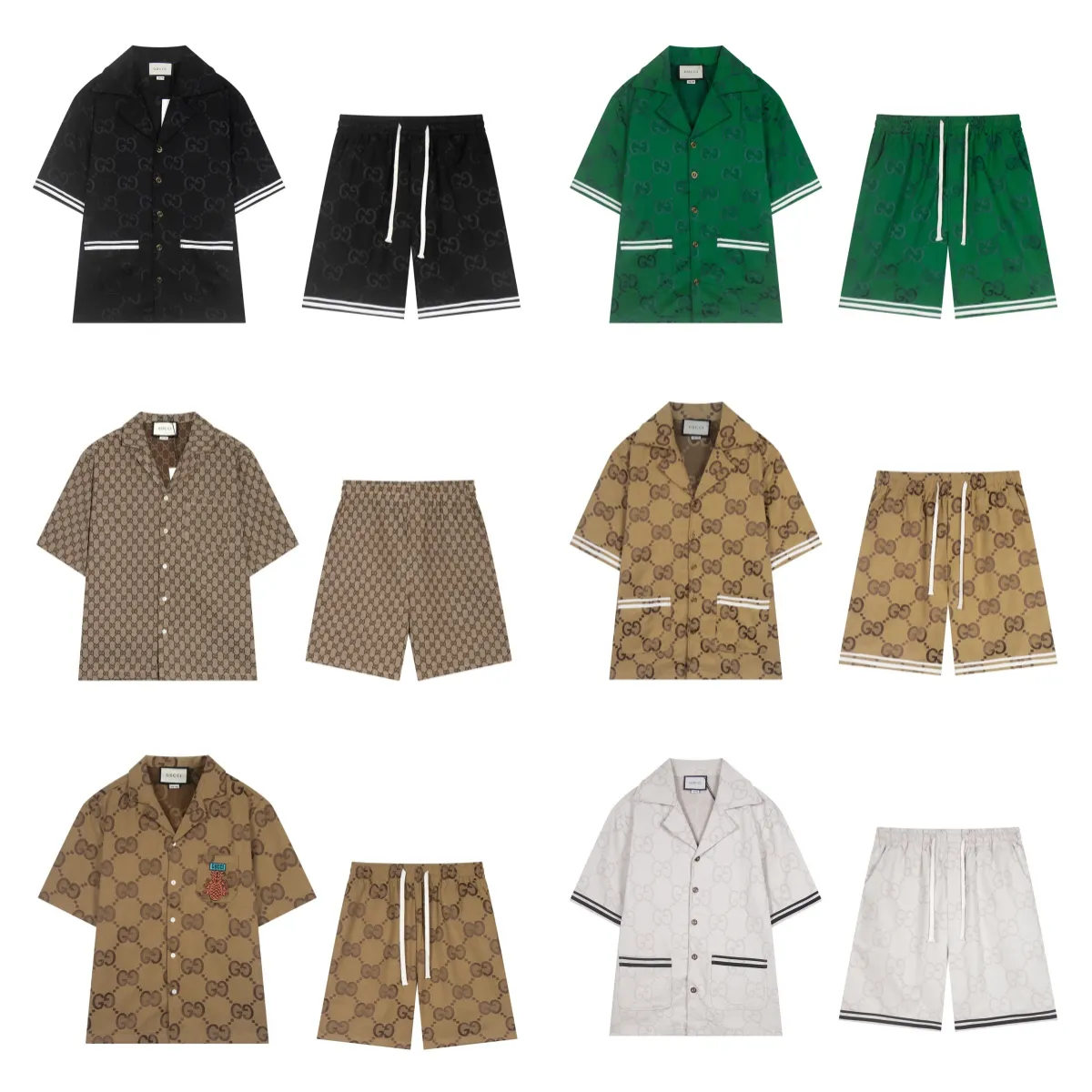 Gucci GG Supreme Short-Sleeve Shirt/Shorts Set [6 styles]