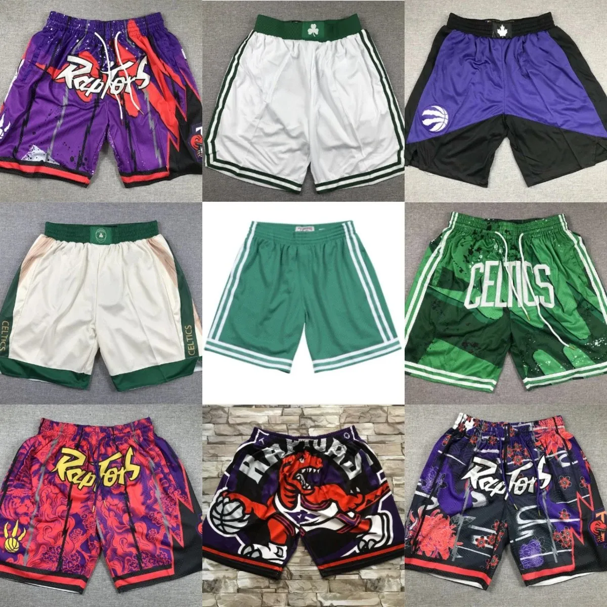 Toronto Raptors & Boston Celtics Basketball Shorts [39 styles]