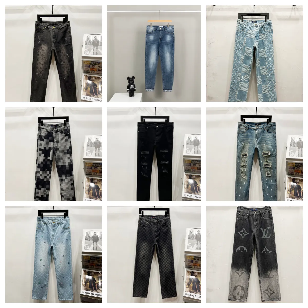 Louis Vuitton Monogram Patchwork & Distressed Denim Jeans [9 styles]