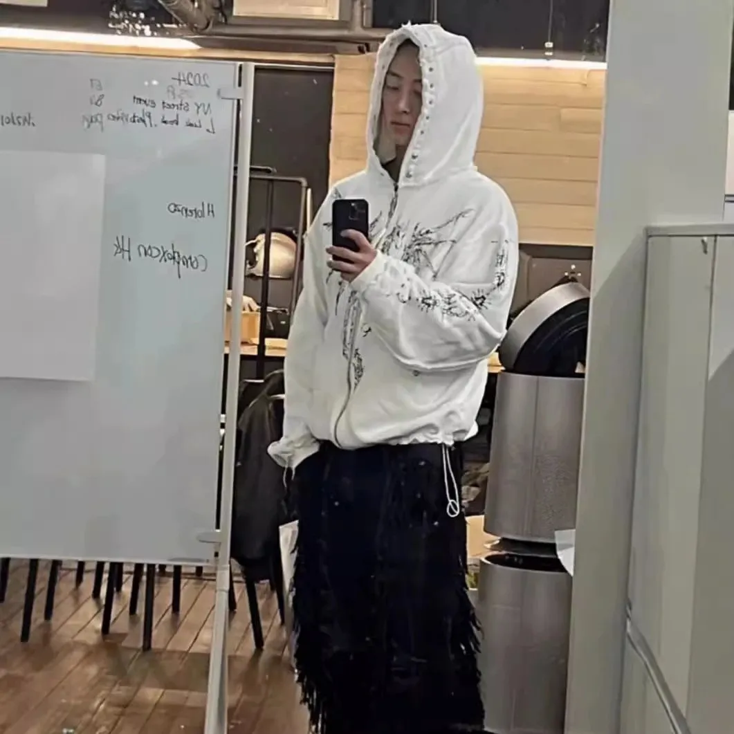 White Embroidered Hoodie [4 styles]