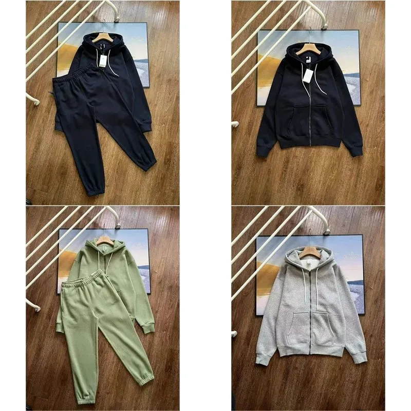 Unbranded Zip-Up Hoodie & Jogger Pants Set [4 styles]