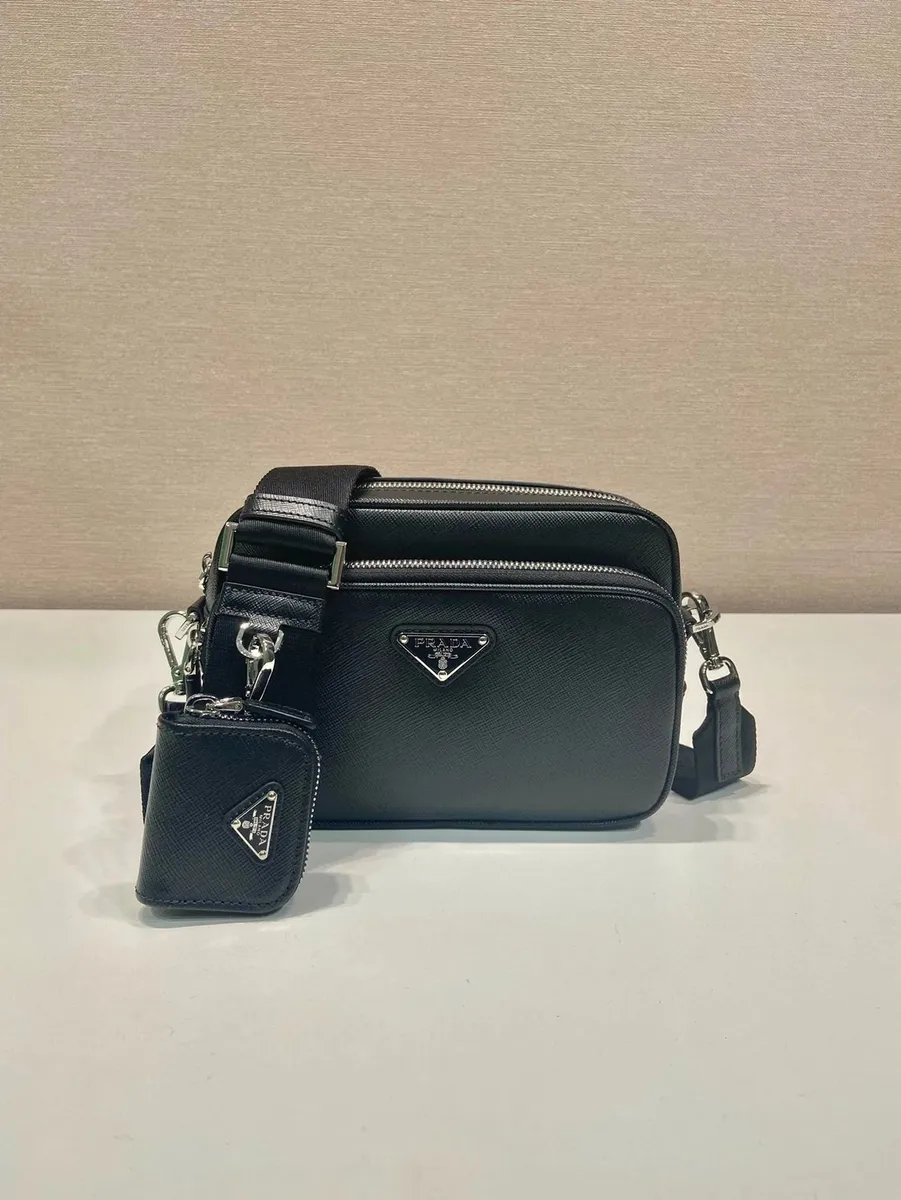 Prada Saffiano Crossbody Bag with Key Pouch