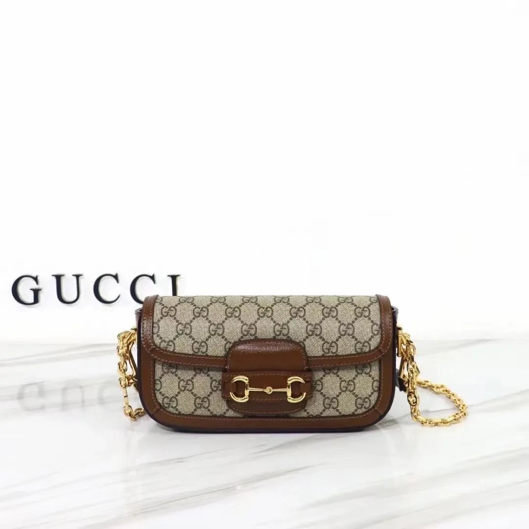 Gucci GG Supreme Horsebit Shoulder Bag