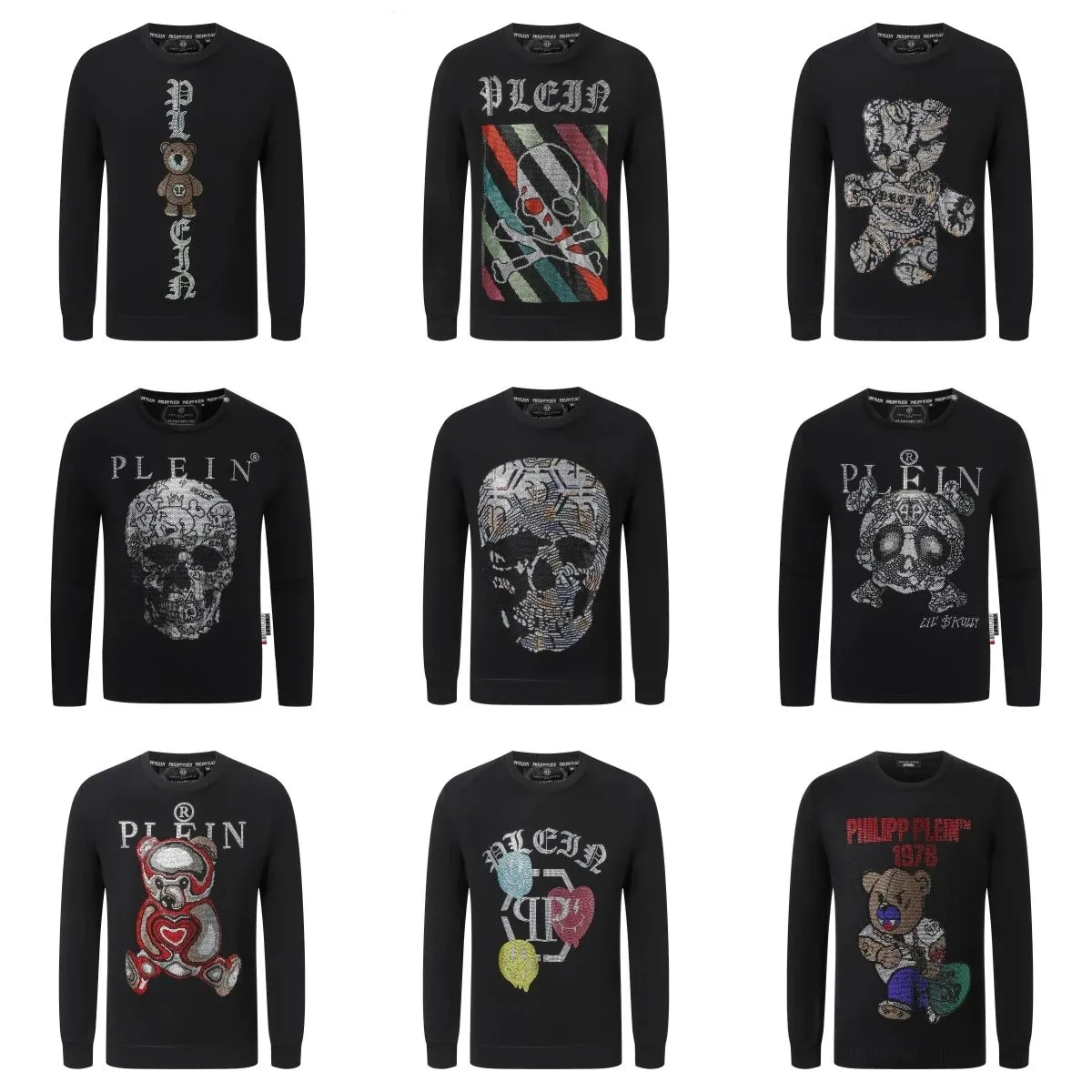 Philipp Plein Skull & Teddy Bear Embellished Sweaters [30 styles]