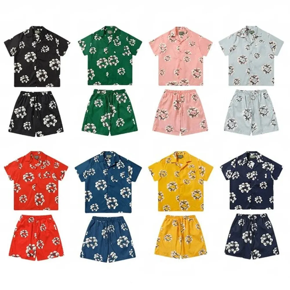 Floral Print Short Sleeve Pajama Set [16 styles]