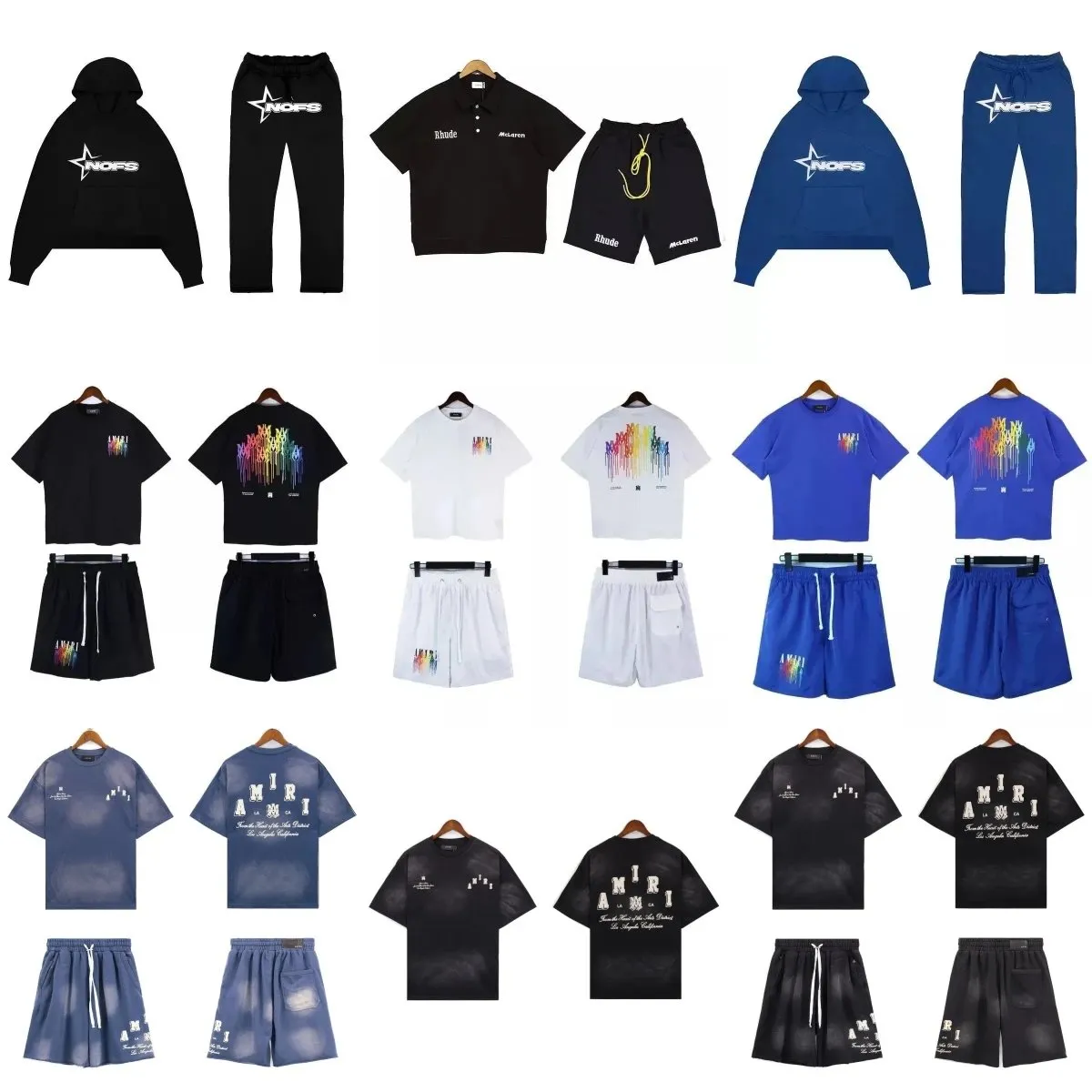 NOFS x Rhude x AMIRI T-Shirt/Shorts Sets [1 style]